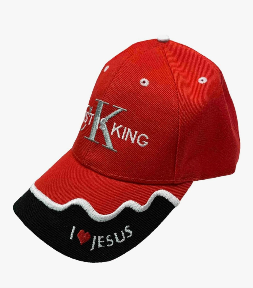 Red And Black Christ Is King Cap